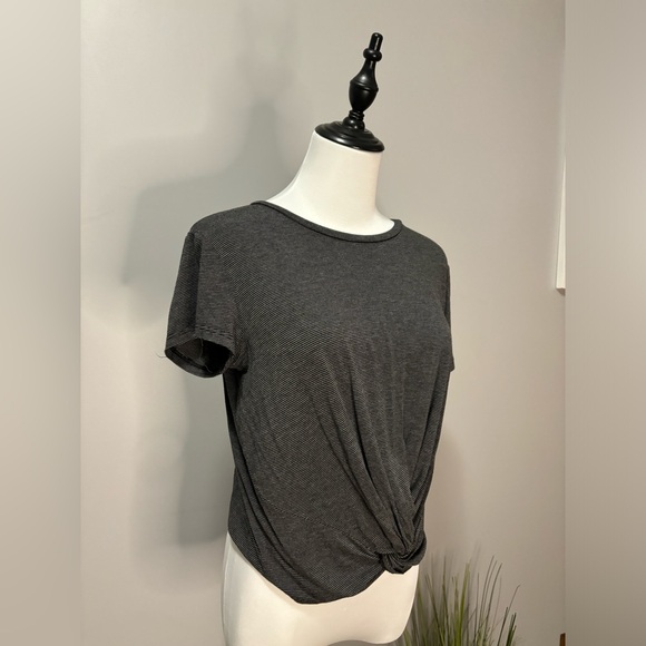 Antistar black and gray crop top with bunching detail - Picture 1 of 7